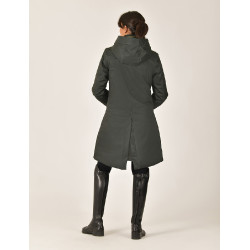 Damen-Wetterbeeta-Regenmantel, langer Blouson Mitternachtsgrün