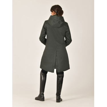 Damen-Wetterbeeta-Regenmantel, langer Blouson Mitternachtsgrün