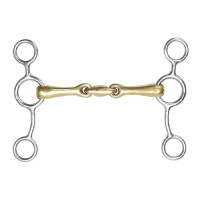Reitgebiss Shires doppelt gebrochen Messing – Kontrolle Reitgebiss Shires doppelt gebrochen Messing – Kontrolle