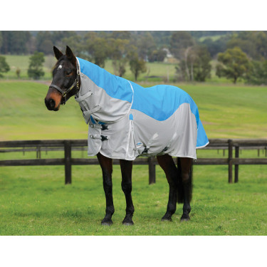 Weatherbeeta ComFiTec Dual Shield wasserdichte Fliegendecke mit abnehmbarem Halsteil Blau / Grau Weatherbeeta ComFiTec Dual Shield wasserdichte Fliegendecke mit abnehmbarem Halsteil Blau / Grau