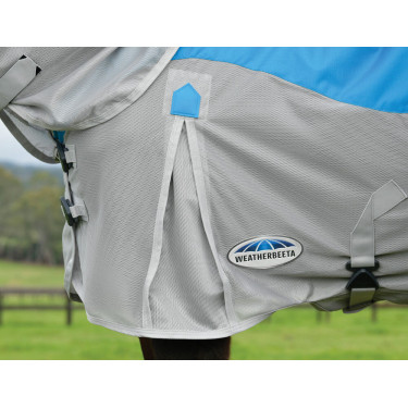 Weatherbeeta ComFiTec Dual Shield wasserdichte Fliegendecke mit abnehmbarem Halsteil Blau / Grau Weatherbeeta ComFiTec Dual Shield wasserdichte Fliegendecke mit abnehmbarem Halsteil Blau / Grau