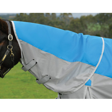Weatherbeeta ComFiTec Dual Shield wasserdichte Fliegendecke mit abnehmbarem Halsteil Blau / Grau Weatherbeeta ComFiTec Dual Shield wasserdichte Fliegendecke mit abnehmbarem Halsteil Blau / Grau
