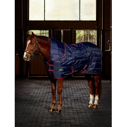 Weatherbeeta ComFiTec 210D Channel 100 g Stallkombidecke Marine / Burgunder