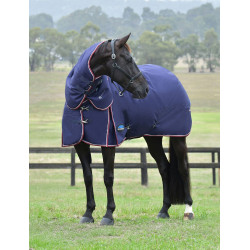 WeatherBeeta ComFiTec Essential Turnout 220 g Decke mit abnehmbarem Halsteil Marine / Burgunder