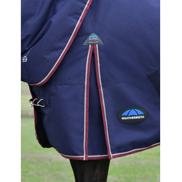 WeatherBeeta ComFiTec Essential Turnout 220 g Decke mit abnehmbarem Halsteil Marine / Burgunder WeatherBeeta ComFiTec Essential Turnout 220 g Decke mit abnehmbarem Halsteil Marine / Burgunder