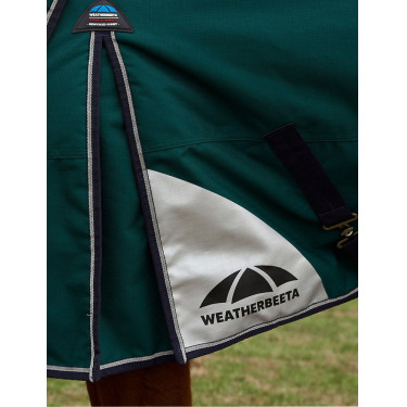 Weatherbeeta ComFiTec Plus Dynamic Regendecke 100 g High Neck Waldgrün / Marineblau Grün Weatherbeeta ComFiTec Plus Dynamic Regendecke 100 g High Neck Waldgrün / Marineblau Grün