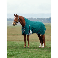 Weatherbeeta ComFiTec Plus Dynamic Regendecke 220 g mit hohem Hals Waldgrün / Marineblau Gr&uuml;n