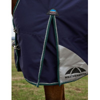 Weatherbeeta ComFiTec Plus Dynamic Regendecke 220 g mit hohem Hals Marine / Waldgrün Blau Weatherbeeta ComFiTec Plus Dynamic Regendecke 220 g mit hohem Hals Marine / Waldgrün Blau