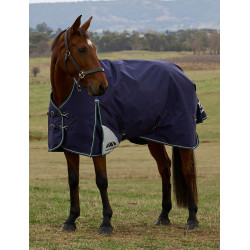 Weatherbeeta ComFiTec Plus Dynamic Regendecke 220 g mit hohem Hals Marine / Waldgrün Blau