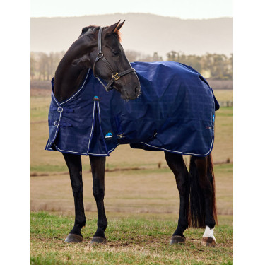 Weatherbeeta ComFiTec Prelim Turnout 220 g Decke Marineblauer Struktur-Plaid