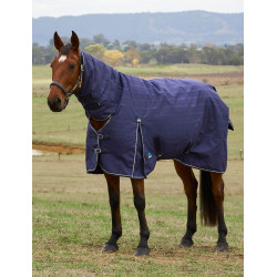 Weatherbeeta ComFiTec Prelim Turnout Combo 220 g Decke Marineblauer Struktur-Plaid