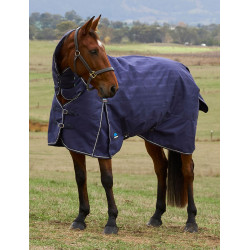 Weatherbeeta ComFiTec Prelim Turnout Combo 220 g Decke Marineblauer Struktur-Plaid