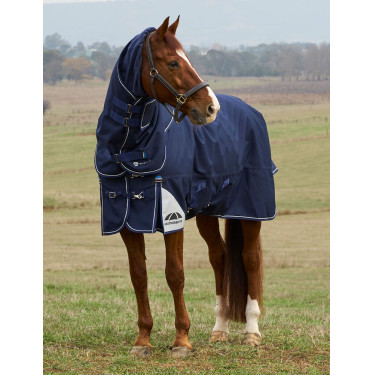Weatherbeeta ComFiTec Ultra Turnout 220 g Decke mit abnehmbarem Halsteil Marine Marineblau