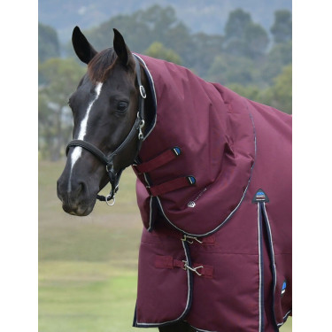 Halsdecke WeatherBeeta ComFiTec Essential Turnout 220 g Burgund / Marine Halsdecke WeatherBeeta ComFiTec Essential Turnout 220 g Burgund / Marine