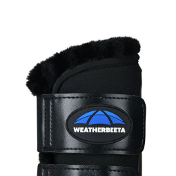 Weatherbeeta Tough-Tec Comfy Lammfell-Gamaschen Schwarz / schwarz