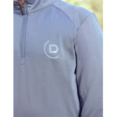 Kinder-Langarm-Reitoberteil Dublin, atmungsaktiv Blauer Nebel Kinder-Langarm-Reitoberteil Dublin, atmungsaktiv Blauer Nebel