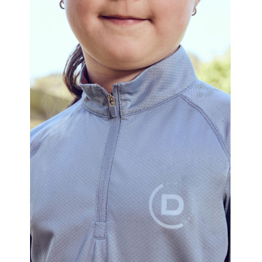 Kinder-Langarm-Reitoberteil Dublin, atmungsaktiv Blauer Nebel Kinder-Langarm-Reitoberteil Dublin, atmungsaktiv Blauer Nebel
