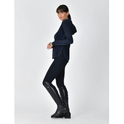 Damen-Hoodie WeatherBeeta London Layer mit langen Ärmeln Dunkelmarine meliert