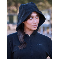 Damen-Hoodie WeatherBeeta London Layer mit langen Ärmeln Dunkelmarine meliert