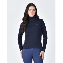 Weatherbeeta Damen-Langarmshirt 1/2-Zip Kupfer Marine Marineblau