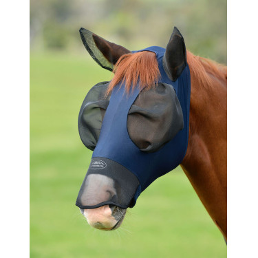 Weatherbeeta ComFiTec Luxe Bug Eye Saver Fliegenschutzmaske mit Ohren- und Nasenschutz Marine / Schwarz Blau Weatherbeeta ComFiTec Luxe Bug Eye Saver Fliegenschutzmaske mit Ohren- und Nasenschutz Marine / Schwarz Blau
