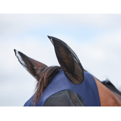 Weatherbeeta ComFiTec Luxe Bug Eye Saver Fliegenschutzmaske mit Ohren- und Nasenschutz Marine / Schwarz Blau