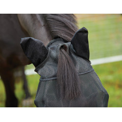 WeatherBeeta Deluxe Fliegenschutzmaske mit Ohr- und Nasenschutz Schwarz