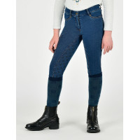 Kinderreithose Dublin Shona Denim Vollbesatz Hellblauer Denim Marineblau