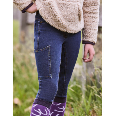 Kinderreithose Dublin Shona Denim Vollbesatz Hellblauer Denim Marineblau Kinderreithose Dublin Shona Denim Vollbesatz Hellblauer Denim Marineblau