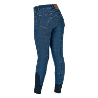Kinderreithose Dublin Shona Denim Vollbesatz Hellblauer Denim Marineblau