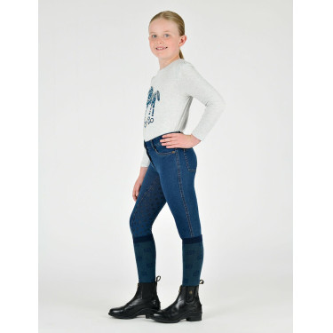 Kinderreithose Dublin Shona Denim Vollbesatz Hellblauer Denim Marineblau Kinderreithose Dublin Shona Denim Vollbesatz Hellblauer Denim Marineblau