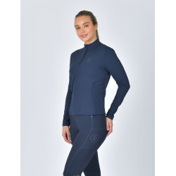 Dublin Reitpolo für Damen, langärmelig, tailliert und gebürstet Marine Marineblau Dublin Reitpolo für Damen, langärmelig, tailliert und gebürstet Marine Marineblau