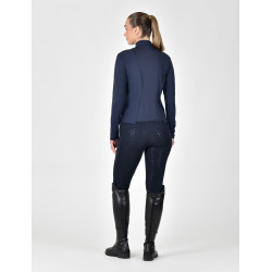 Dublin Reitpolo für Damen, langärmelig, tailliert und gebürstet Marine Marineblau Dublin Reitpolo für Damen, langärmelig, tailliert und gebürstet Marine Marineblau