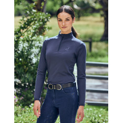 Dublin Reitpolo für Damen, langärmelig, tailliert und gebürstet Marine Marineblau Dublin Reitpolo für Damen, langärmelig, tailliert und gebürstet Marine Marineblau