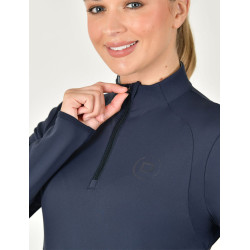 Dublin Reitpolo für Damen, langärmelig, tailliert und gebürstet Marine Marineblau Dublin Reitpolo für Damen, langärmelig, tailliert und gebürstet Marine Marineblau
