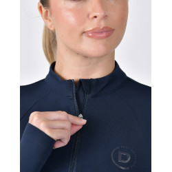 Dublin Reitpolo für Damen, langarm, gebürstet Marine Marineblau