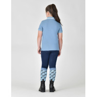 Kinder-Poloshirt aus Baumwollpiqué, kurzärmelig, Dublin Blauer Nebel