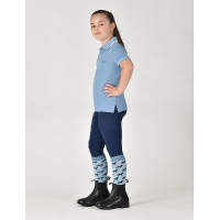 Kinder-Poloshirt aus Baumwollpiqué, kurzärmelig, Dublin Blauer Nebel