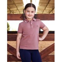 Kinder-Poloshirt aus Baumwollpiqué, kurzärmelig, Dublin Staubrosa