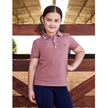 Kinder-Poloshirt aus Baumwollpiqué, kurzärmelig, Dublin Staubrosa