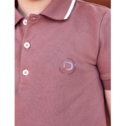 Kinder-Poloshirt aus Baumwollpiqué, kurzärmelig, Dublin Staubrosa