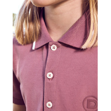 Kinder-Poloshirt aus Baumwollpiqué, kurzärmelig, Dublin Staubrosa