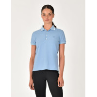 Damen-Poloshirt mit kurzen Ärmeln aus Piqué-Baumwolle Dublin Blauer Nebel