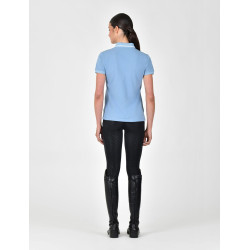 Damen-Poloshirt mit kurzen Ärmeln aus Piqué-Baumwolle Dublin Blauer Nebel