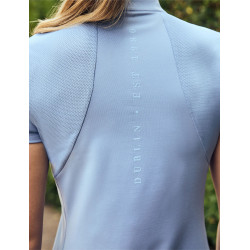 Kurzarm-Poloshirt Dublin, atmungsaktiv, 1/4-Reißverschluss, Damen Blauer Nebel