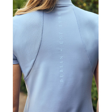 Kurzarm-Poloshirt Dublin, atmungsaktiv, 1/4-Reißverschluss, Damen Blauer Nebel Kurzarm-Poloshirt Dublin, atmungsaktiv, 1/4-Reißverschluss, Damen Blauer Nebel