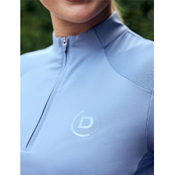 Kurzarm-Poloshirt Dublin, atmungsaktiv, 1/4-Reißverschluss, Damen Blauer Nebel