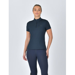 Kurzarm-Poloshirt Dublin, atmungsaktiv, 1/4-Reißverschluss, Damen Marine Marineblau