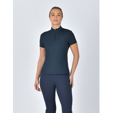 Kurzarm-Poloshirt Dublin, atmungsaktiv, 1/4-Reißverschluss, Damen Marine Marineblau
