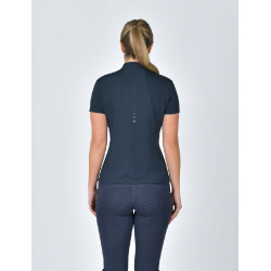 Kurzarm-Poloshirt Dublin, atmungsaktiv, 1/4-Reißverschluss, Damen Marine Marineblau